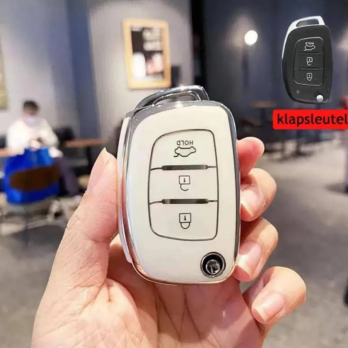 TPU Sleutelhoesje voor Hyundai wit B3