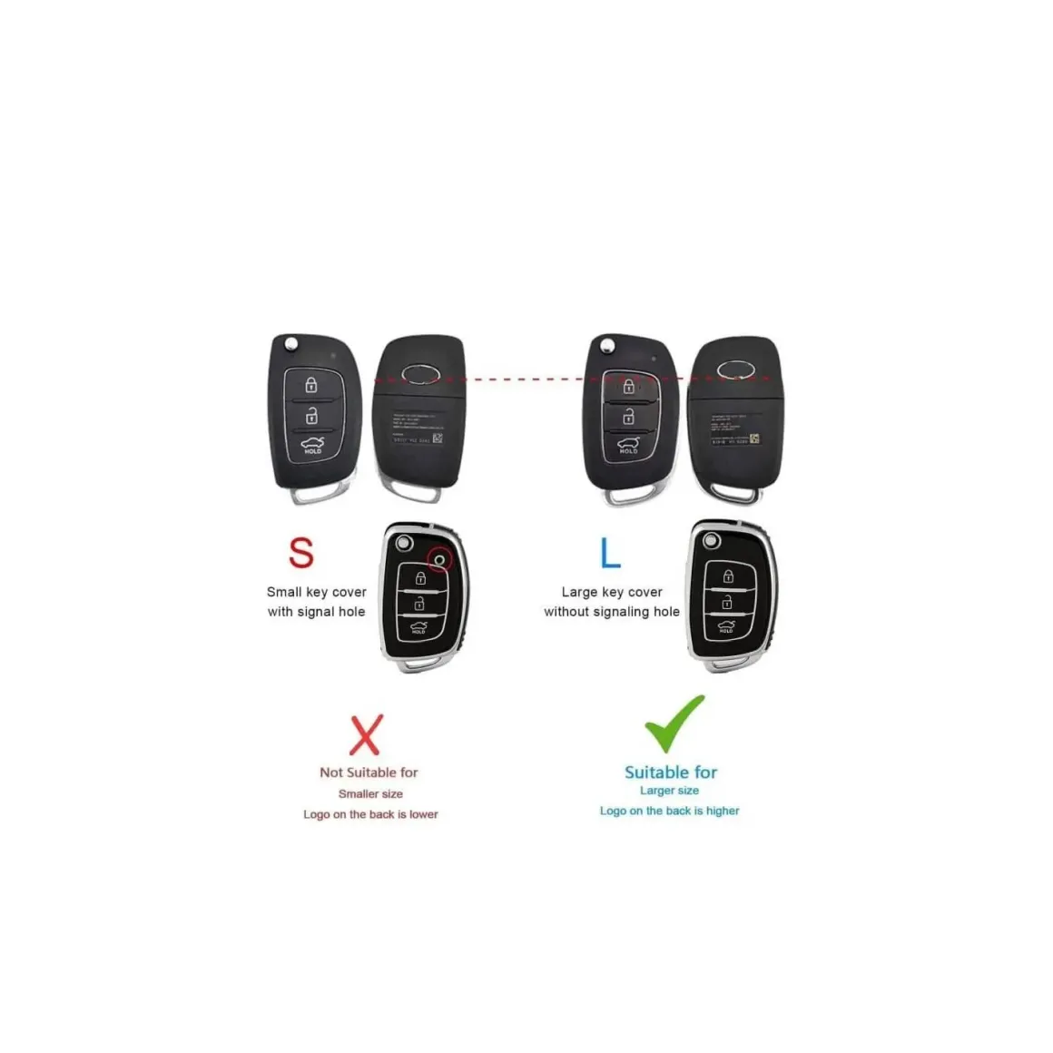 TPU Sleutelhoesje voor Hyundai wit B3