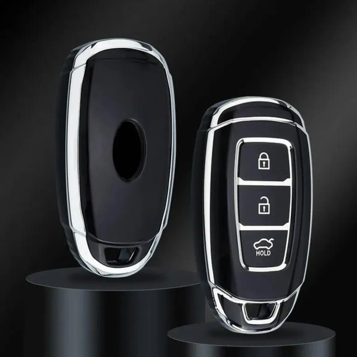 TPU Sleutelhoesje voor Hyundai zwart D3