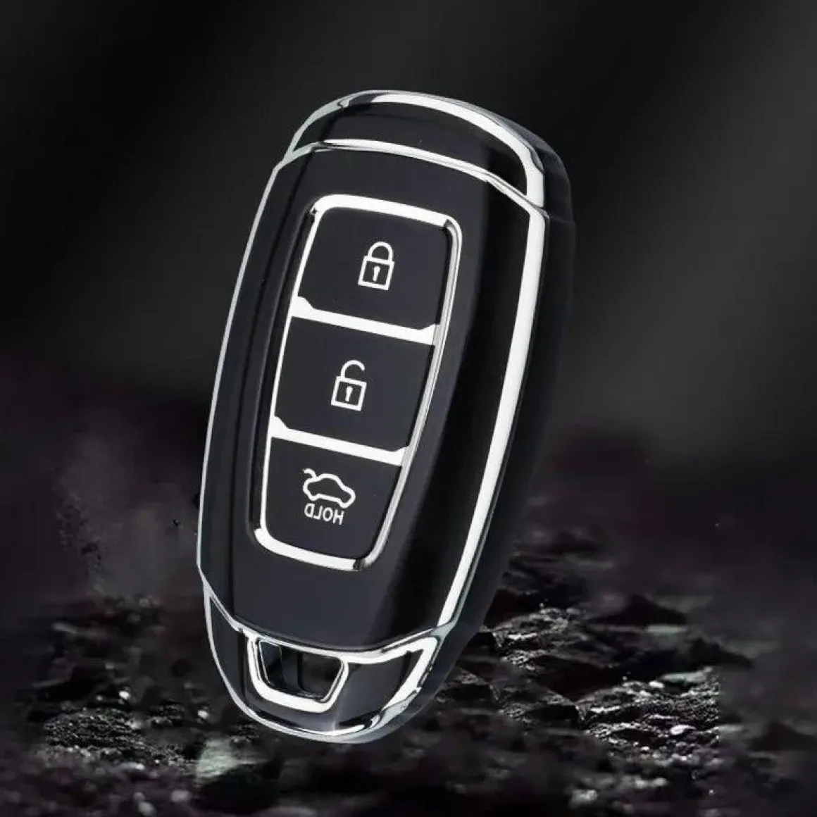 TPU Sleutelhoesje voor Hyundai zwart D3