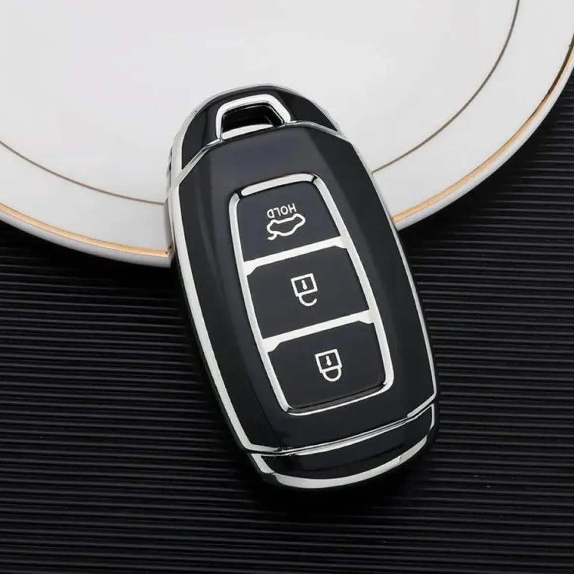 TPU Sleutelhoesje voor Hyundai zwart D3