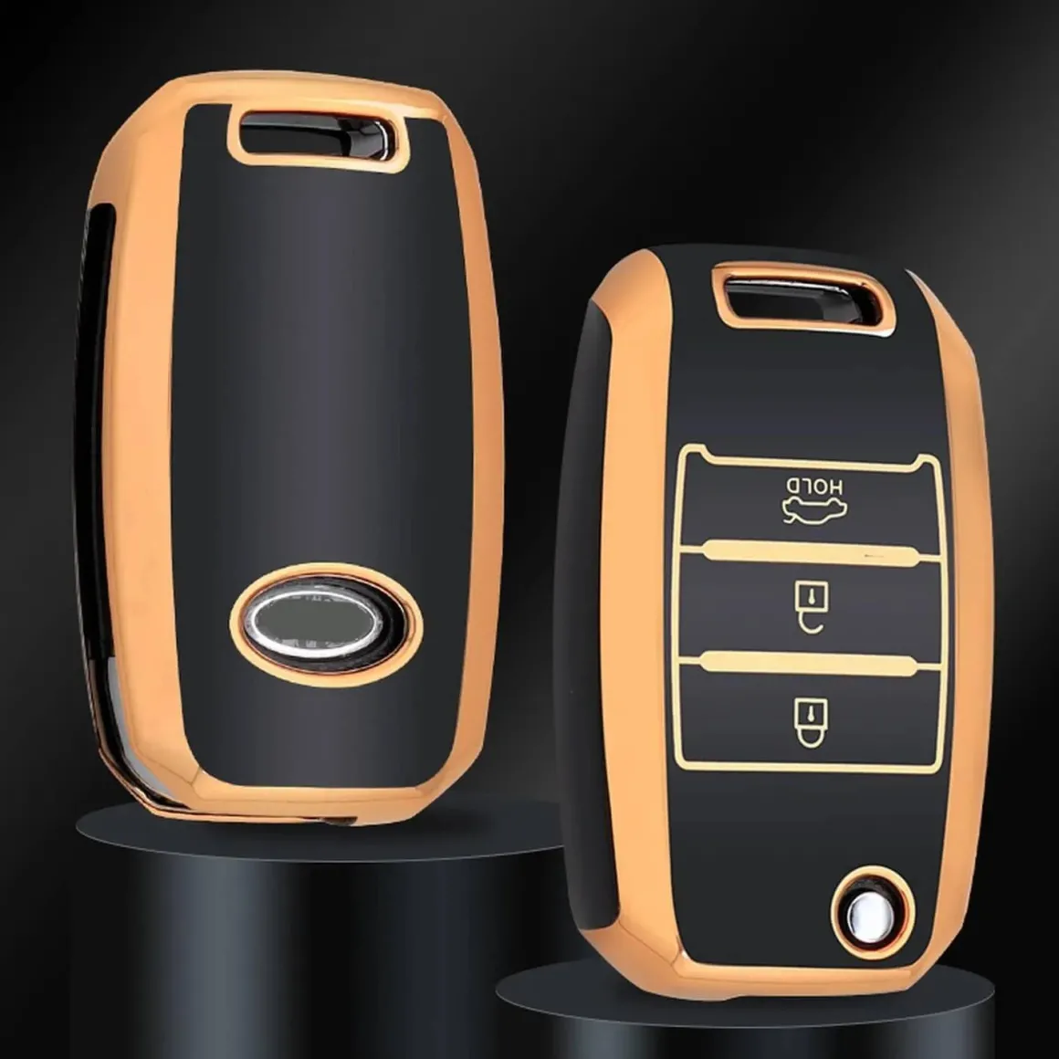 TPU Sleutelhoesje voor Kia goud B3
