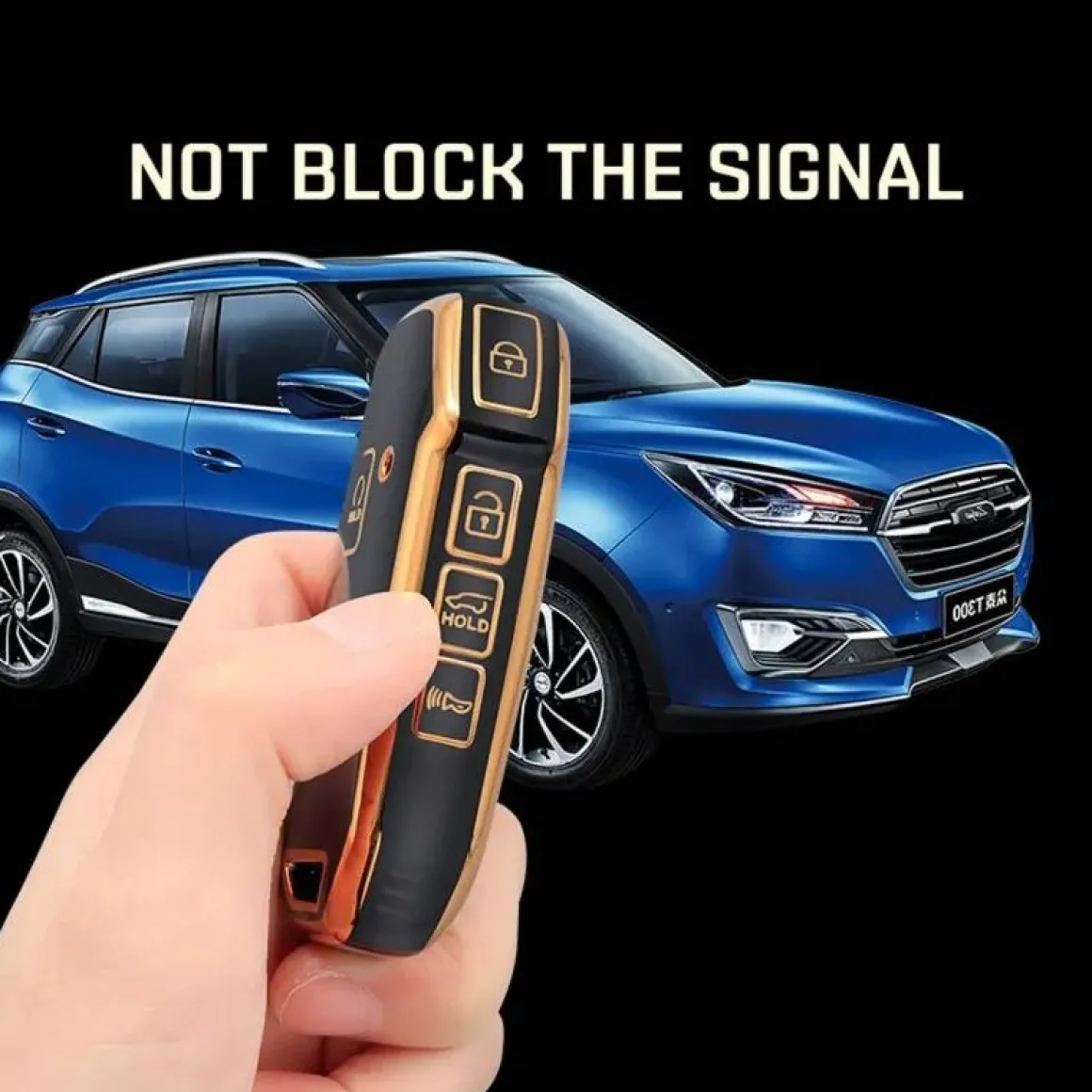 TPU Sleutelhoesje voor Kia goud D5