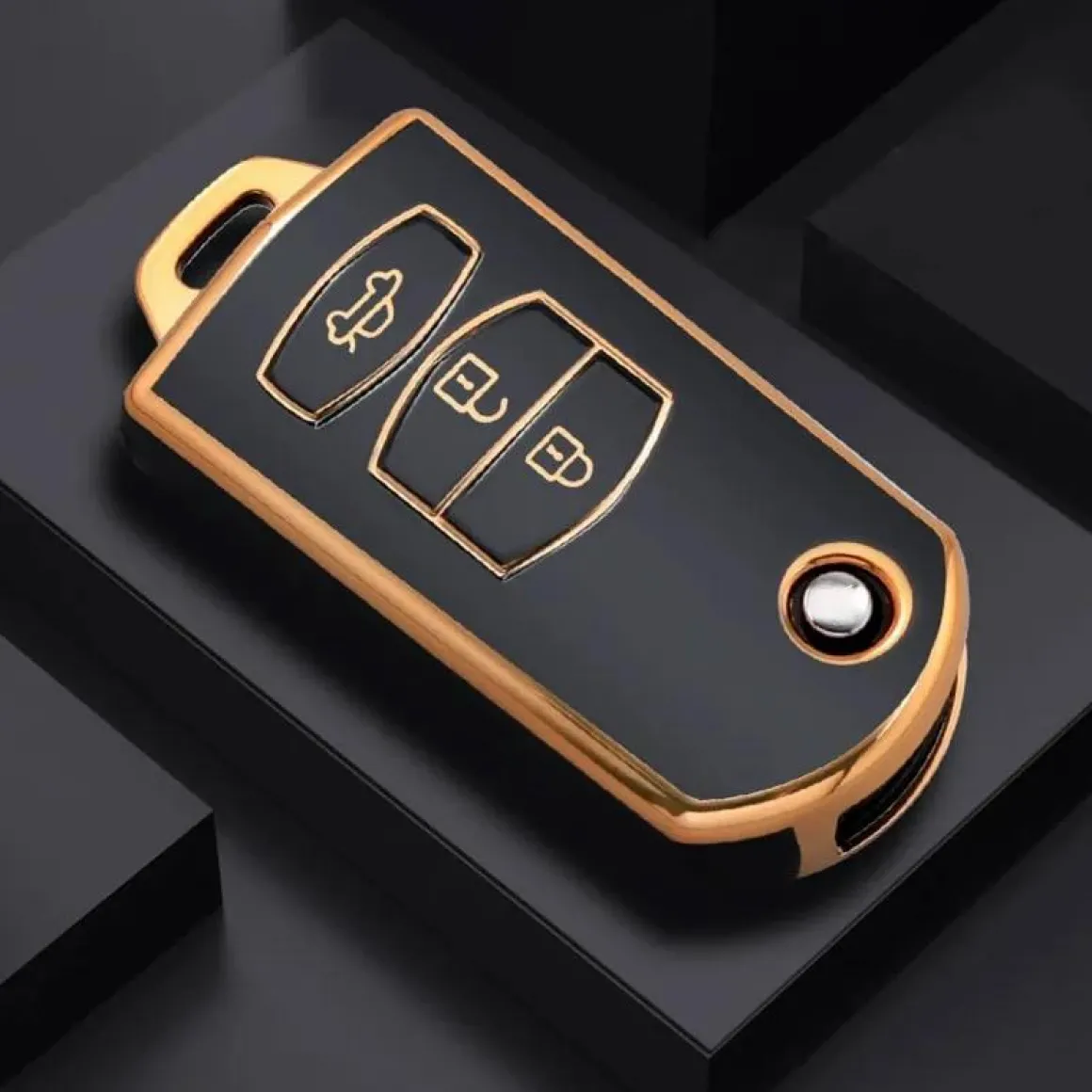 TPU Sleutelhoesje voor Mazda goud C3