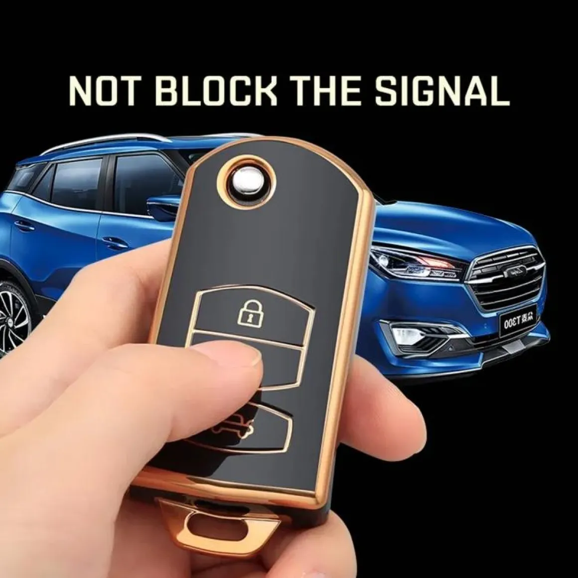 TPU Sleutelhoesje voor Mazda goud C3