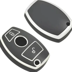 TPU Sleutelhoesje voor Mercedes zwart A3-2-KNOPS