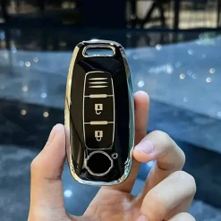 TPU Sleutelhoesje voor Nissan zwart D2