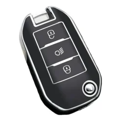 TPU Sleutelhoesje voor Peugeot zwart A3B