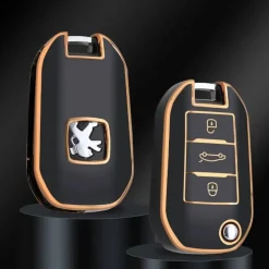 TPU Sleutelhoesje voor Peugeot goud A3
