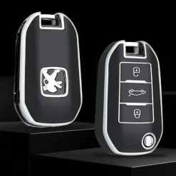 TPU Sleutelhoesje voor Peugeot zwart A3