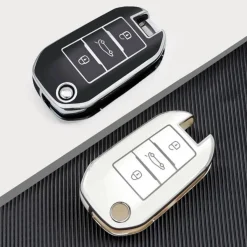 TPU Sleutelhoesje voor Peugeot zwart A3