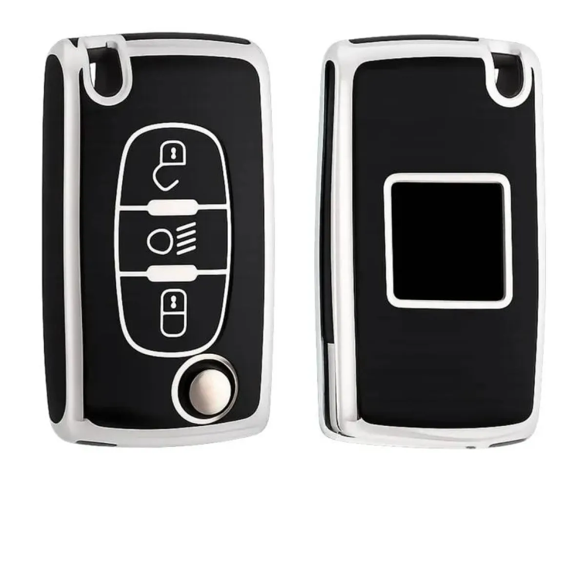 TPU Sleutelhoesje voor Peugeot zwart D3B