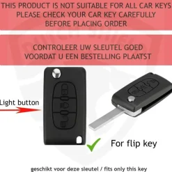 TPU Sleutelhoesje voor Peugeot zwart D3B