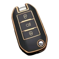 TPU Sleutelhoesje voor Peugeot goud A3B