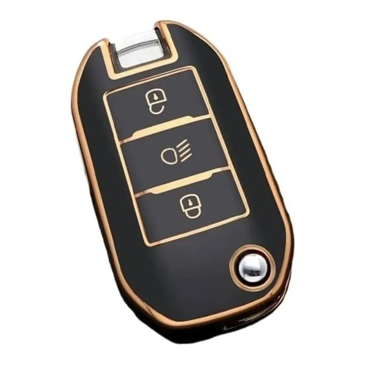 TPU Sleutelhoesje voor Peugeot goud A3B