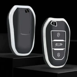 TPU Sleutelhoesje voor Peugeot zwart B3