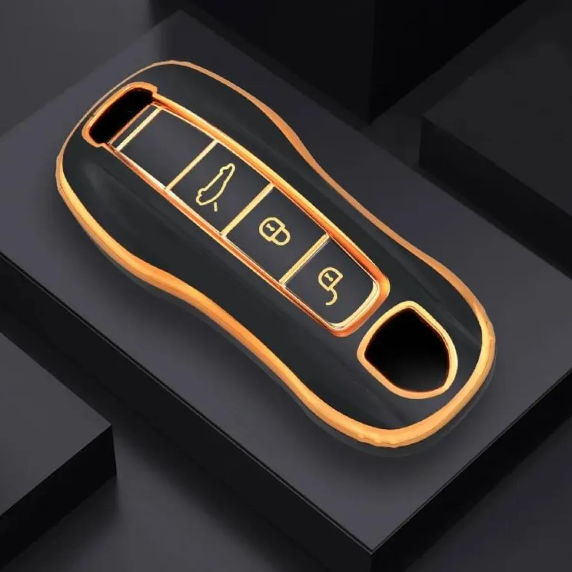 TPU Sleutelhoesje voor Porsche goud B3