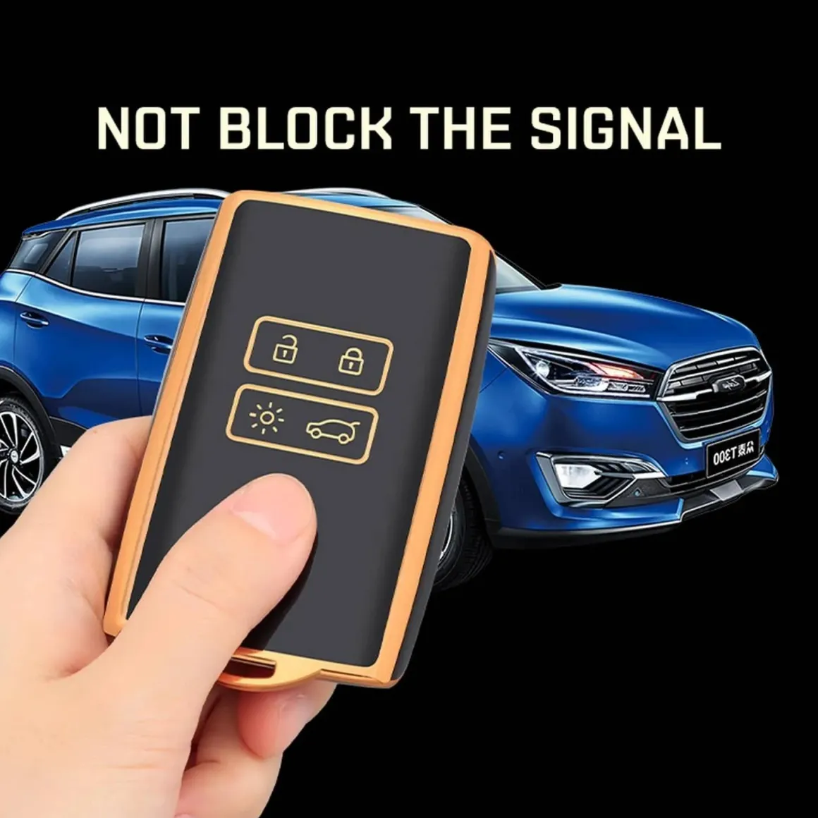 TPU Sleutelhoesje voor Renault zwart A4