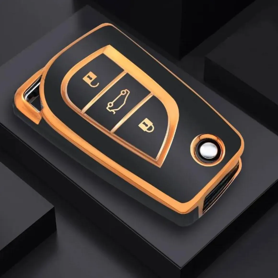 TPU Sleutelhoesje voor Toyota goud C3
