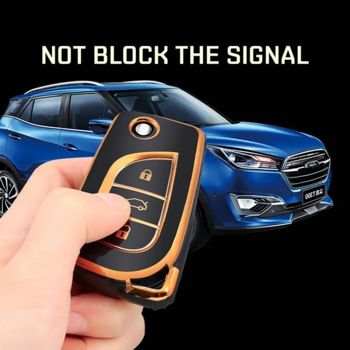 TPU Sleutelhoesje voor Toyota goud C3