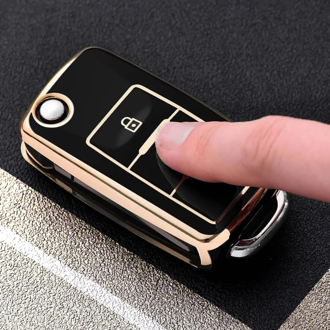 TPU Sleutelhoesje VW - Skoda - Seat Cupra goud A3