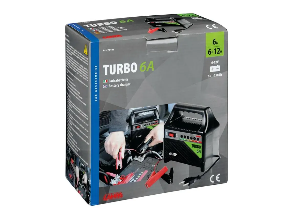 Turbo 6A acculader 6/12V met LED-indicatoren