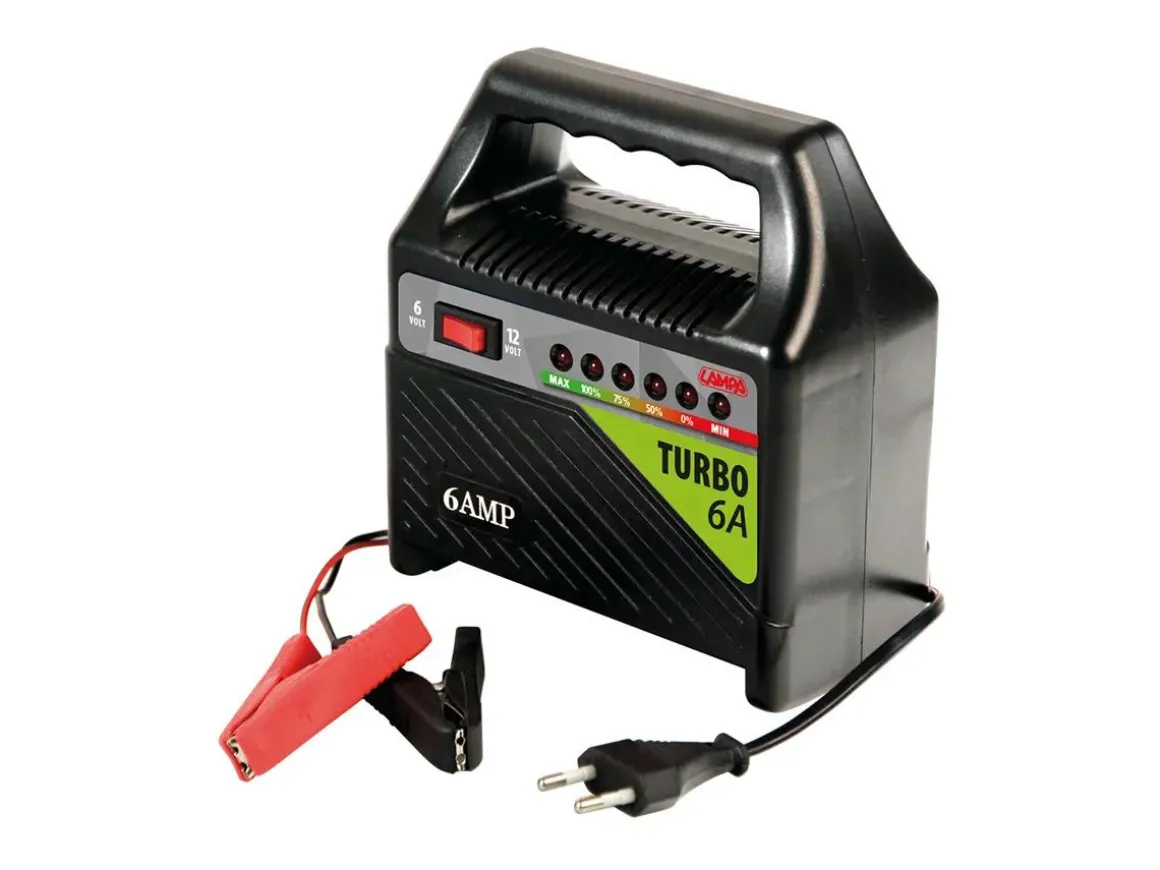 Turbo 6A acculader 6/12V met LED-indicatoren