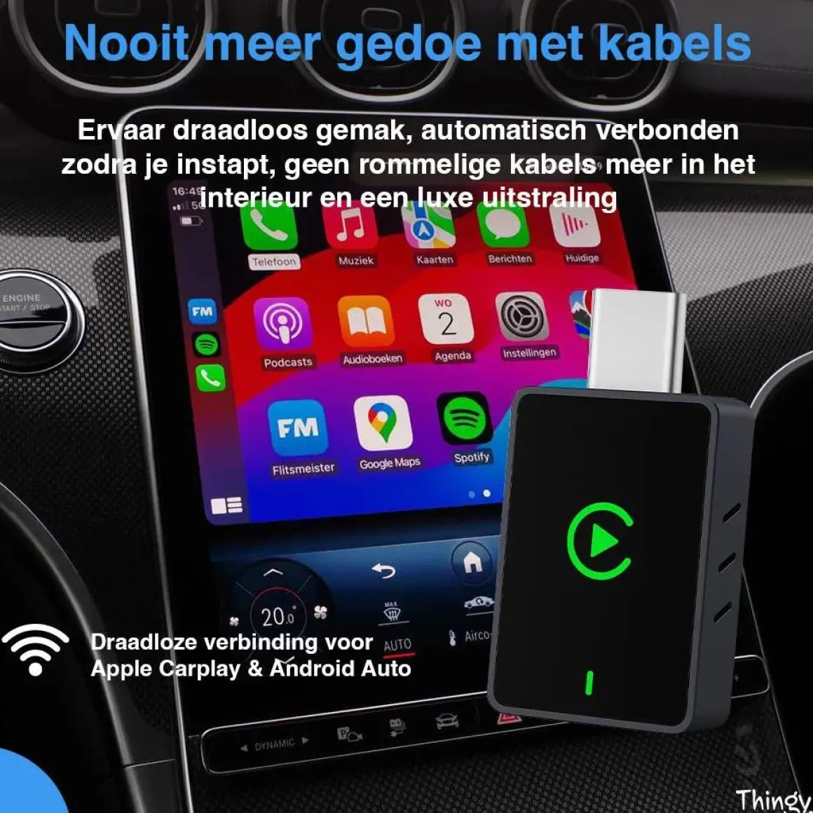 USB-C 2-in-1 CarPlay & Android Auto Dongle