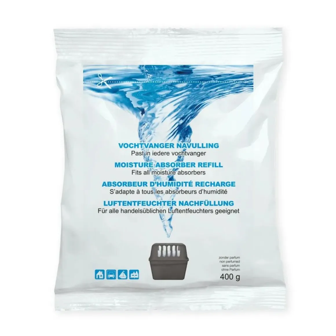 Vochtvanger navulling - 24x - 400 gram - neutraal