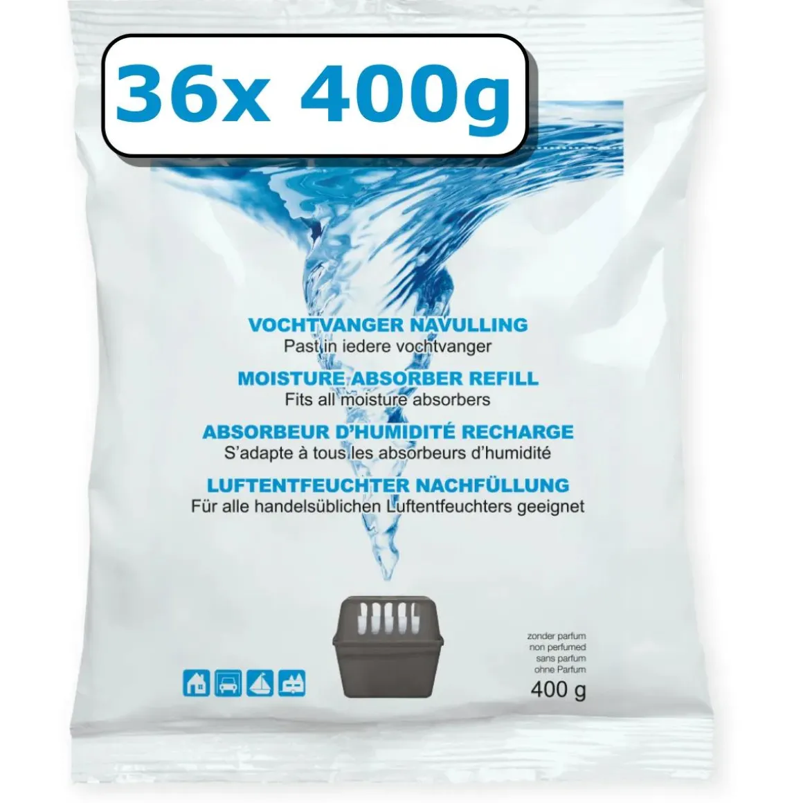 Vochtvanger navulling - 36x - 400 gram - neutraal