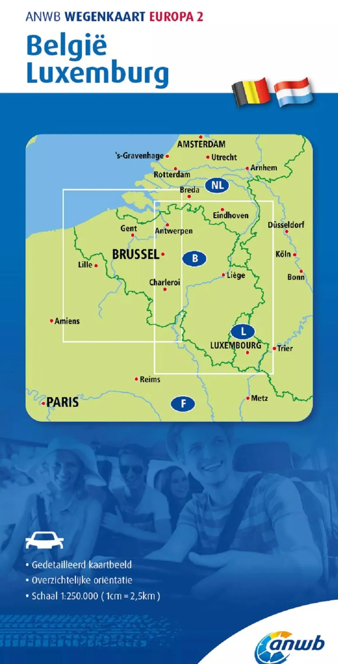 Wegenkaart België en Luxemburg
