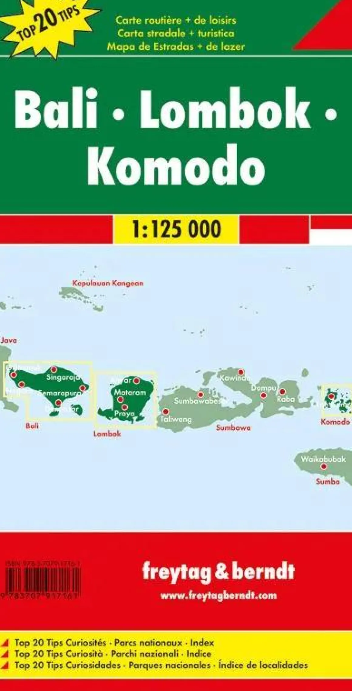 Wegenkaart F&B Bali, Lombok, Komodo