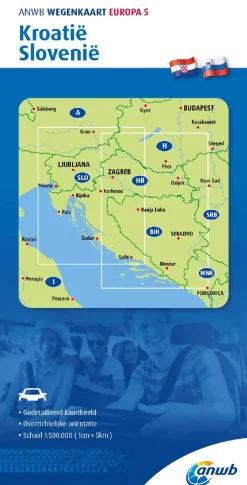 Wegenkaart Kroatië en Slovenië