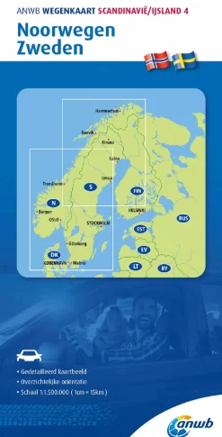 Wegenkaart Noorwegen en Zweden