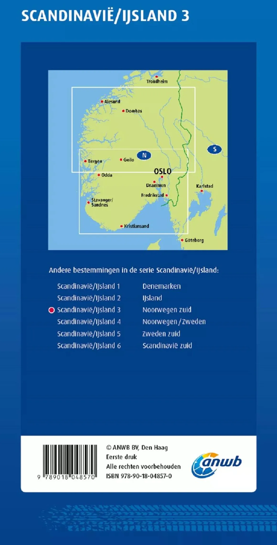 Wegenkaart Noorwegen-Zuid