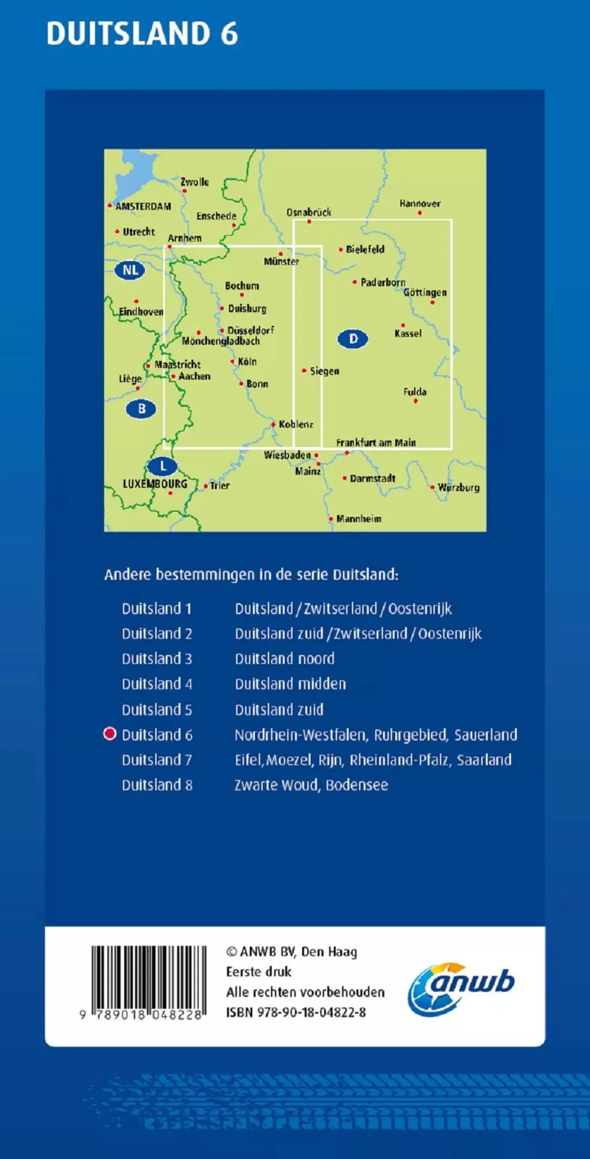 Wegenkaart Nordrhein-Westfalen, Ruhrgebied, Sauerland