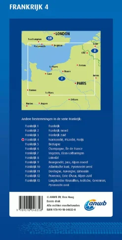 Wegenkaart Normandie, Picardie, Parijs