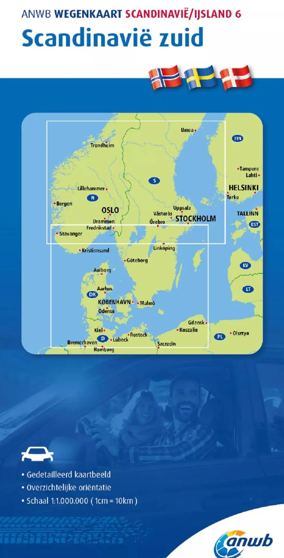 Wegenkaart Scandinavie-Zuid