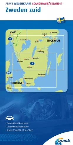 Wegenkaart Zweden-Zuid