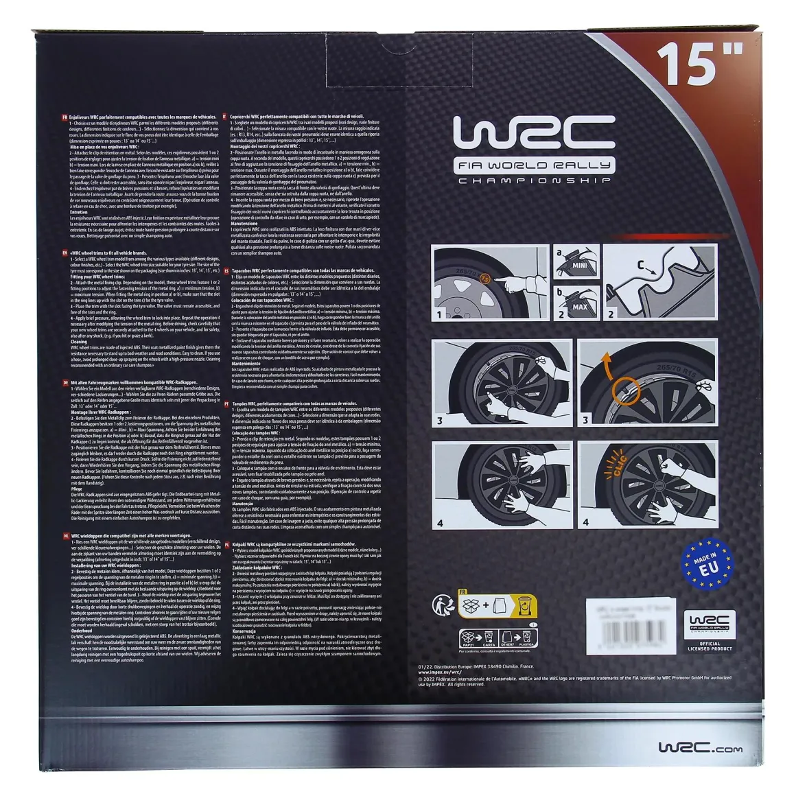 Wieldoppen - 15 inch - carbon look - 4 stuks