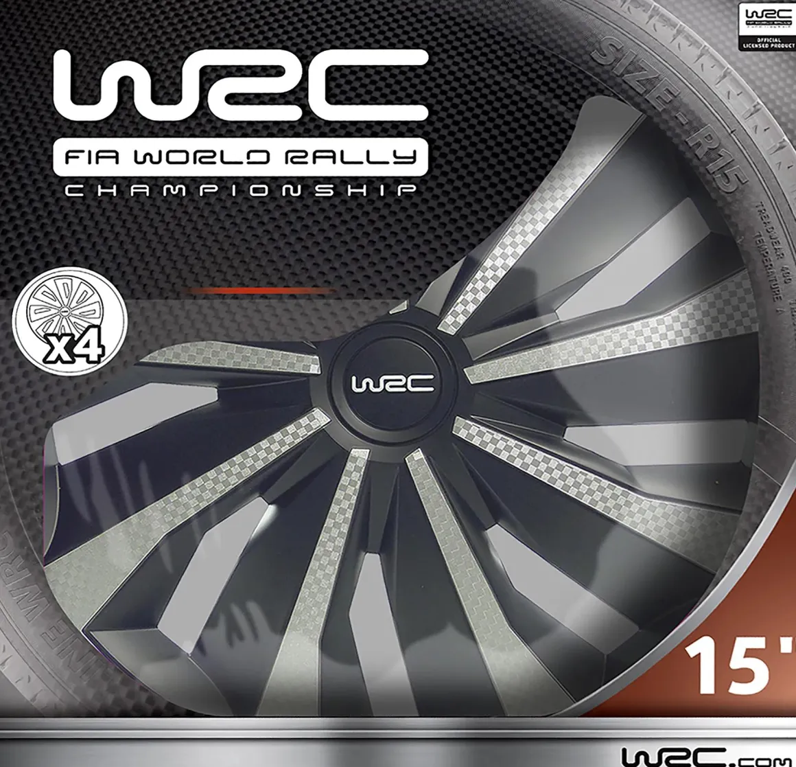 Wieldoppen - 15 inch - carbon look - 4 stuks