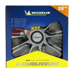 Wieldoppen - 15 inch - zilver/zwart - 4 stuks