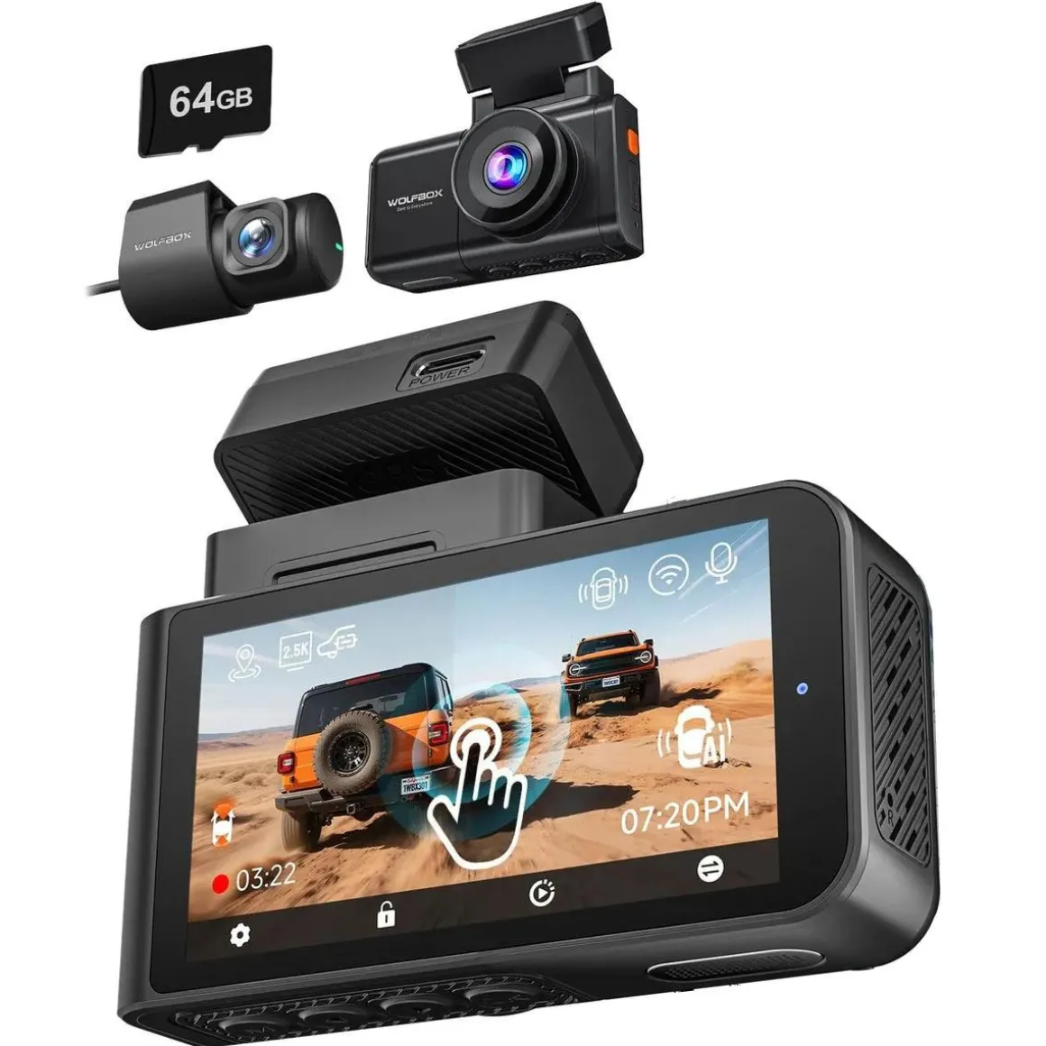X3 Touch 2CH 2K Wifi GPS 64gb dashcam