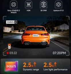 X3 Touch 2CH 2K Wifi GPS 64gb dashcam